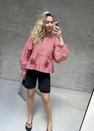 Bobbie bluse Red Checks Sissel Edelbo 